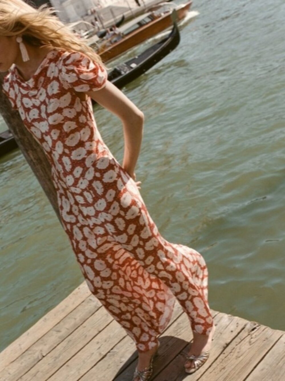 DOEN ALNA DRESS IN ROUGE FLEURS D'ANEMONE